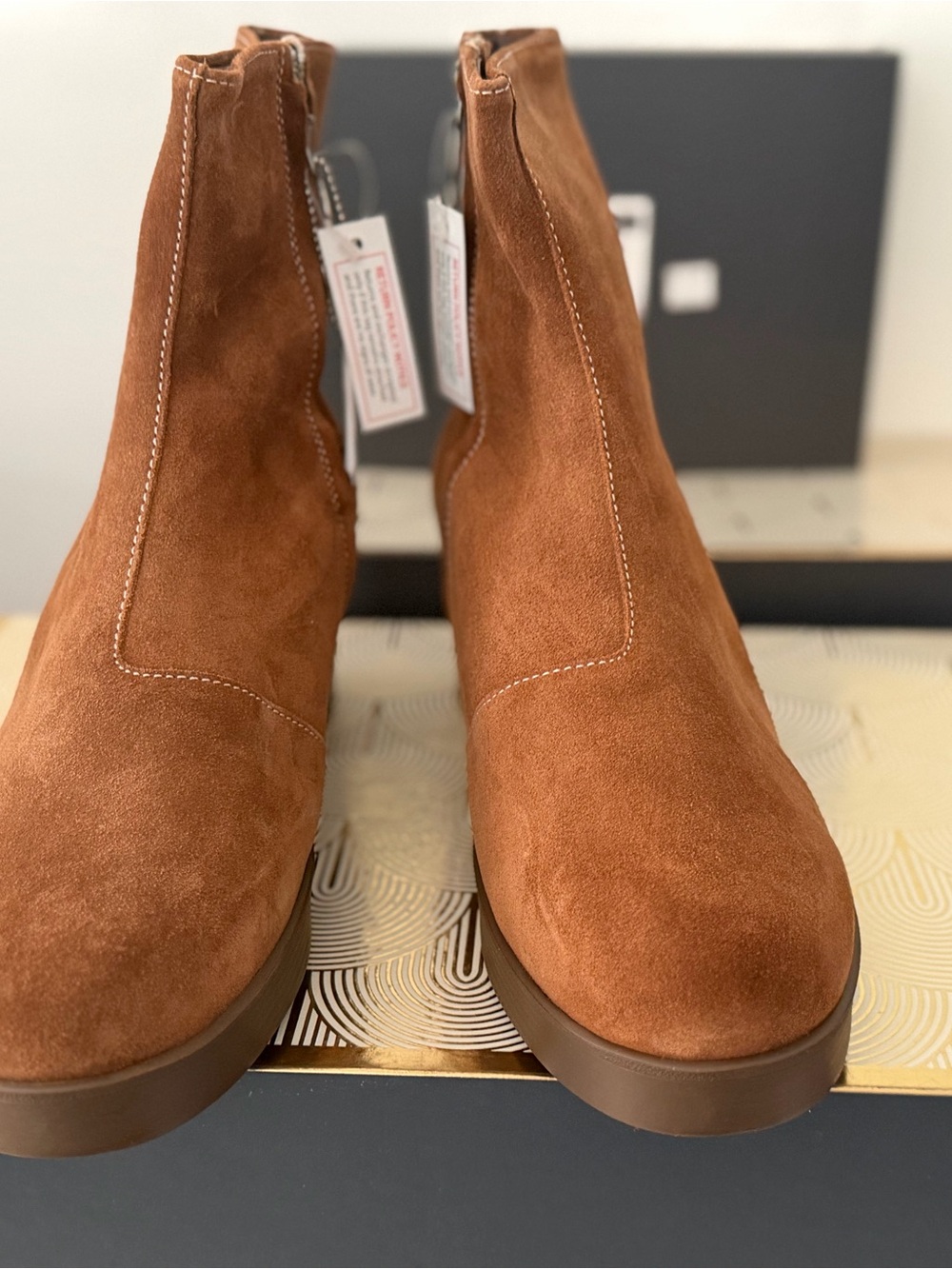 Women’s Suede Ankle Chelsea Boot in Chestnut